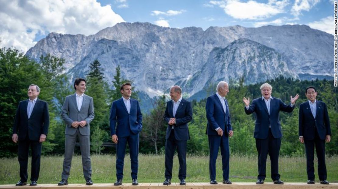 Los líderes de las siete naciones del G7 posan en la cumbre de esta semana en Baviera: el primer ministro de Italia, Mario Draghi; el primer ministro de Canadá, Justin Trudeau; el presidente de Francia, Emmanuel Macron; el canciller de Alemania, Olaf Scholz; el presidente de EE.UU., Joe Biden; el primer ministro del Reino Unido, Boris Johnson y el primer ministro de Japón, Fumio Kishida.