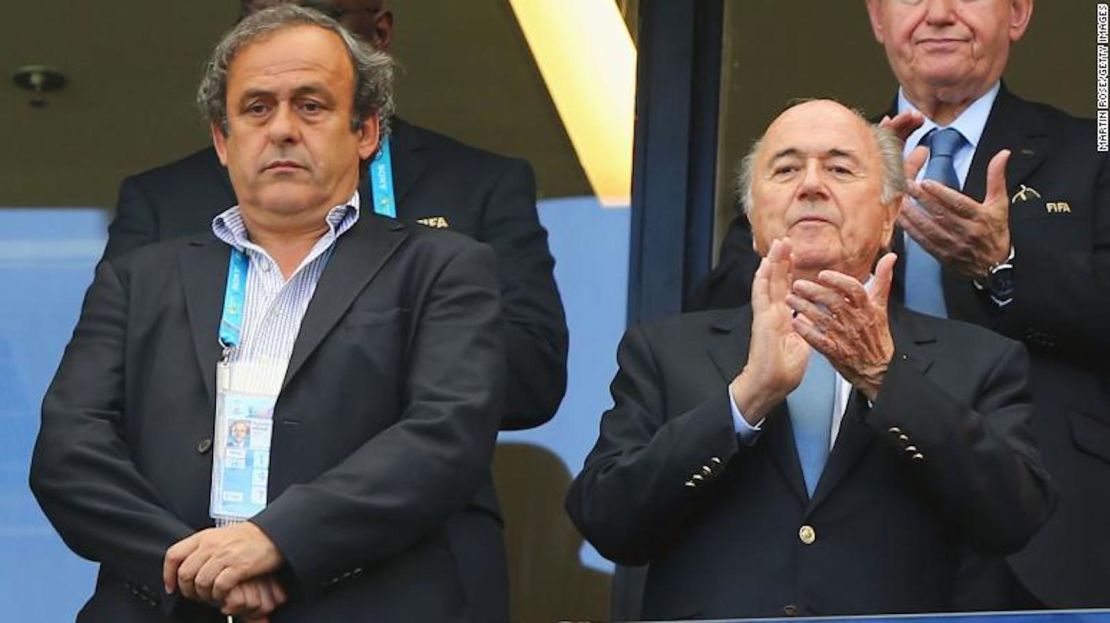 Michael Platini y Sepp Blatter durante el Mundial de la FIFA en Brasil 2014.