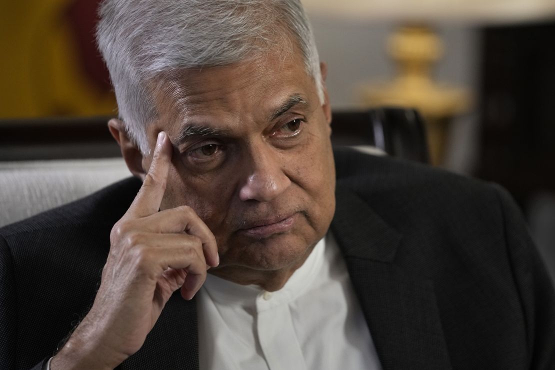 El primer ministro Ranil Wickremesinghe durante una entrevista en Colombo, Sri Lanka, el 11 de junio.