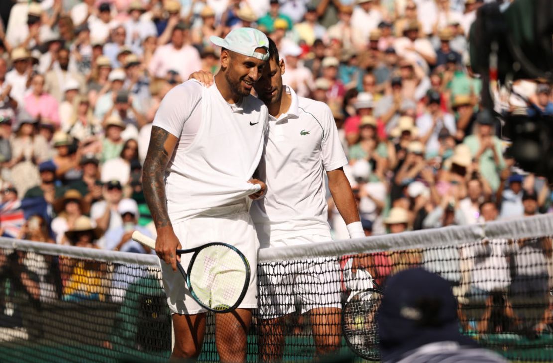 Djokovic y Kyrgios al finalizar el partido. Crédito: Ryan Pierse/Getty Images