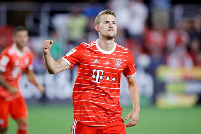 El nuevo equipo de Matthijs de Ligt es el Bayern Munich. En esta foto juega un amisotoso contra el DC United, el 20 de julio de 2022.