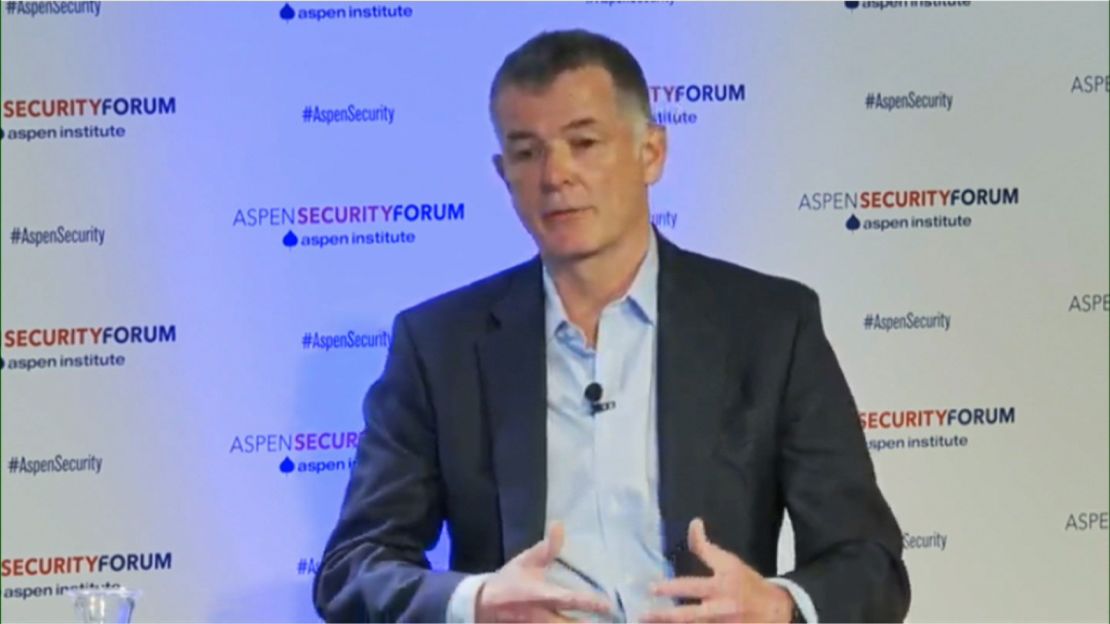 Richard Moore, el jefe del MI6, habla con CNN, en el Foro de Seguridad de Aspen, el jueves 21 de julio.