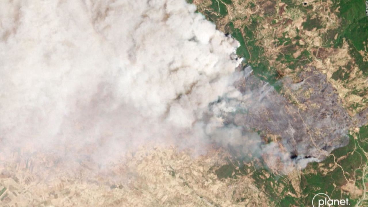 CNNE 1242653 - imagenes satelitales muestran incendios forestales en europa