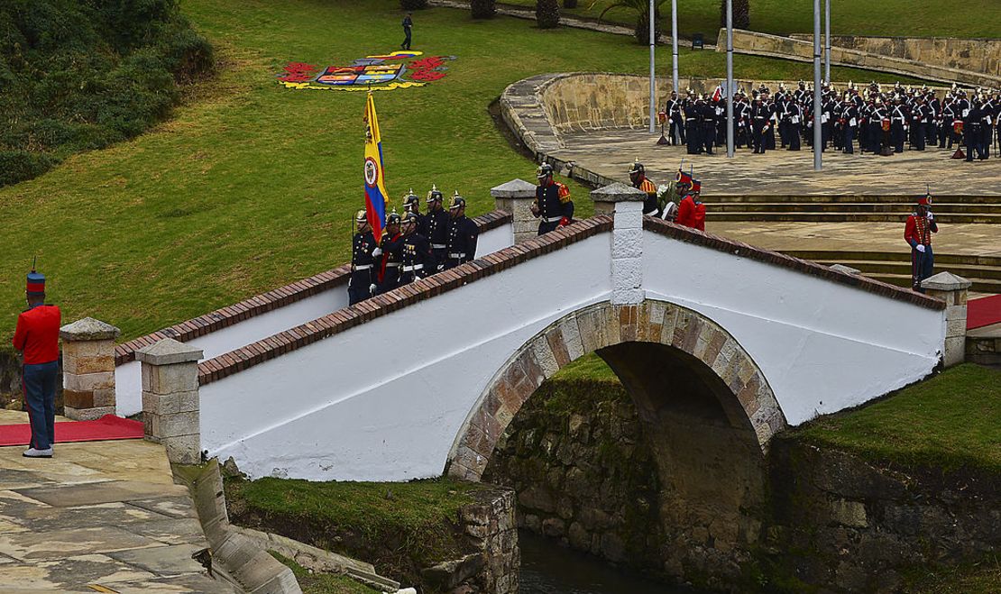 Conmemoración de la batalla de Boyacá en el puente en Tunja, 130 km al noreste de Bogotá, el 7 de agosto de 2013.