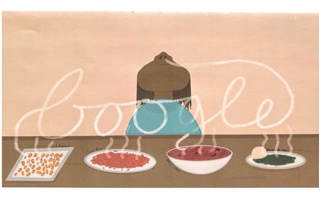 Mi amor propio ¡Me cuido haciendo comida! Me encanta preparar deliciosos platos africanos con mi mamá. ¡Es por eso que mi Doodle me muestra oliendo todos los deliciosos platos africanos que AMO!