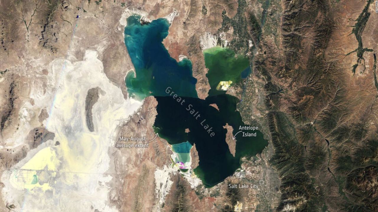 CNNE 1247456 - el antes y despues del lago de utah condenado por el cambio climatico