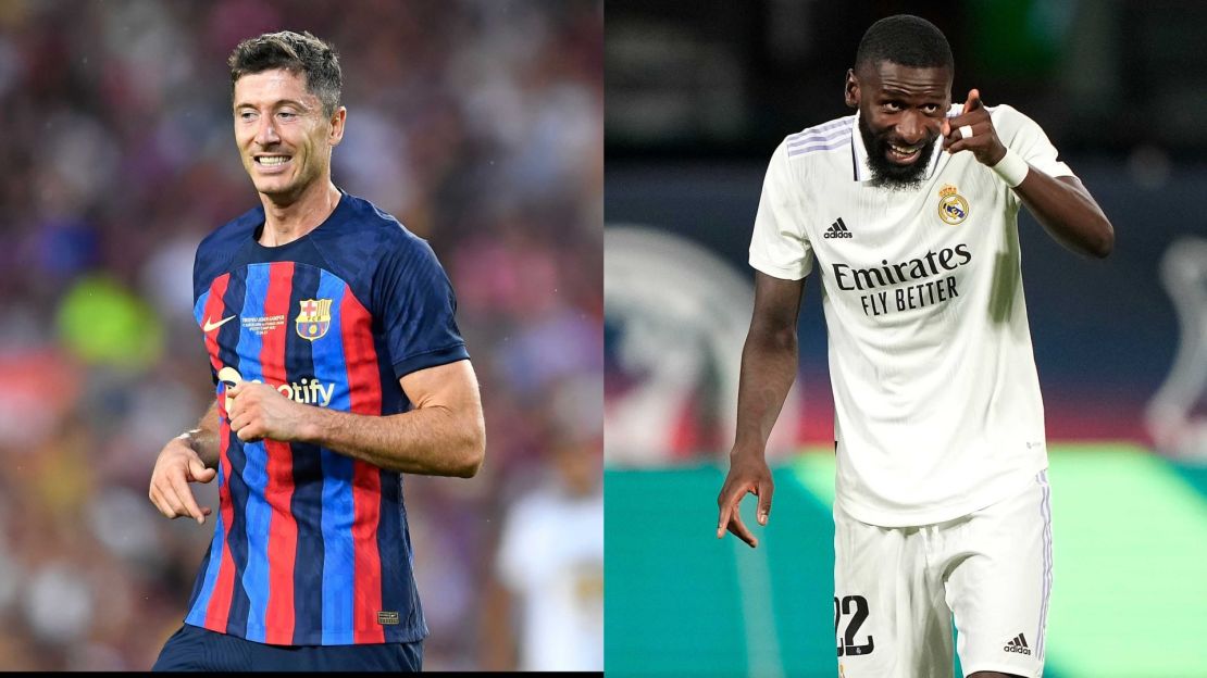 Robert Lewandowski y Antonio Rüdiger, de los principales refuerzos de Barcelona y Real Madrid, respectivamente.