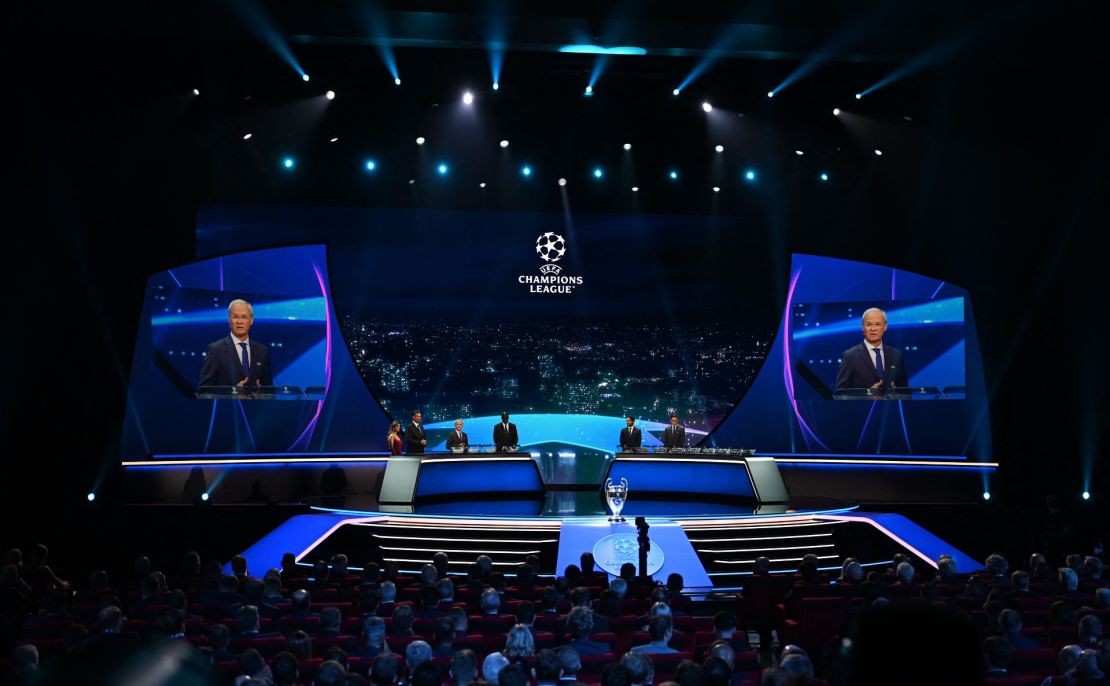 Sorteo de grupos de la Champions League 2022/2023 en Estambul, Turquía, este jueves 25 de agosto de 2022.