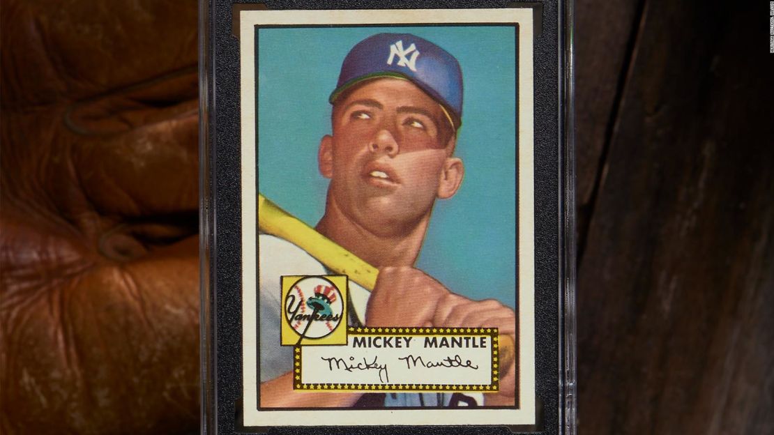 La tarjeta de béisbol de Mickey Mantle, de Topps de 1952.