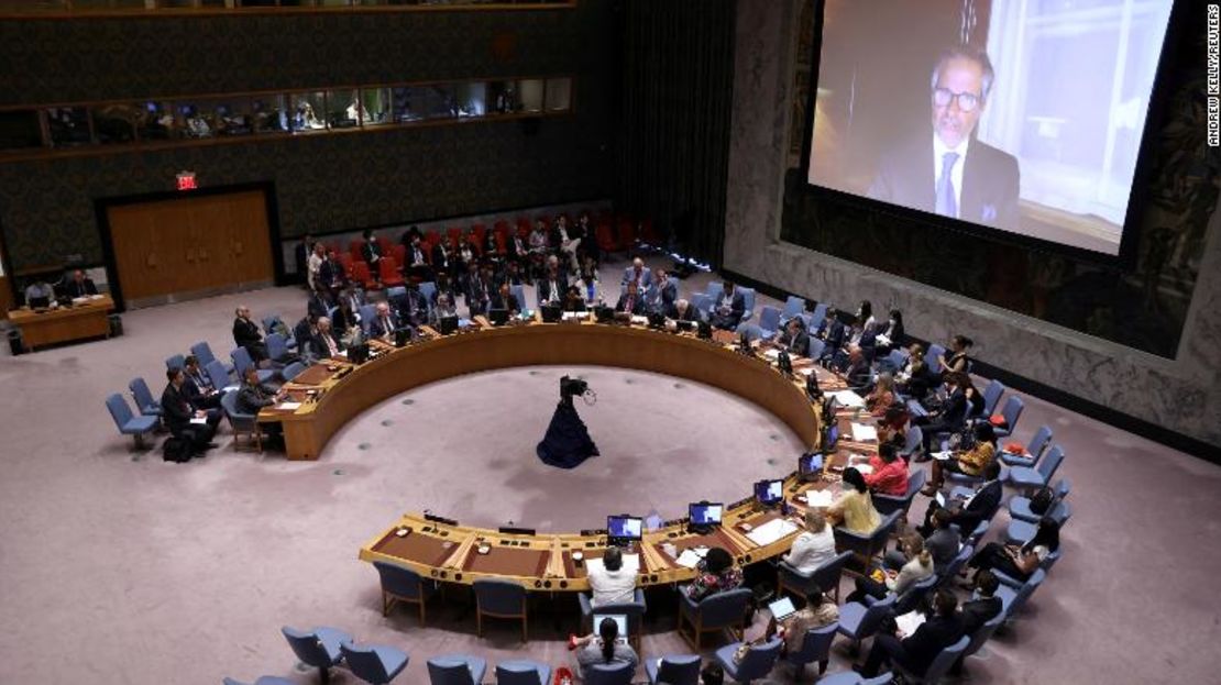 El Director General de la Agencia Internacional de Energía Atómica (IAEA, por sus siglas en inglés), Rafael Grossi, pronuncia un discurso durante una reunión del Consejo de Seguridad de las Naciones Unidas sobre la invasión rusa de Ucrania en la sede de la ONU en la ciudad de Nueva York el 11 de agosto.