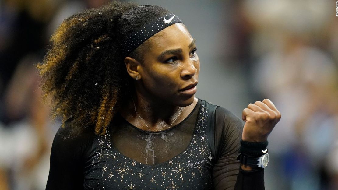 Serena Williams en su primer partido del US Open 2022.