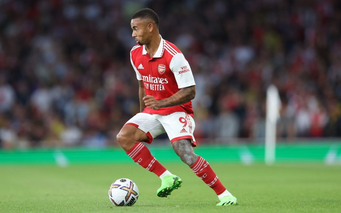 El delantero Gabriel Jesus en el partido del Arsenal contra Aston Villa, el 31 de agosto de 2022.