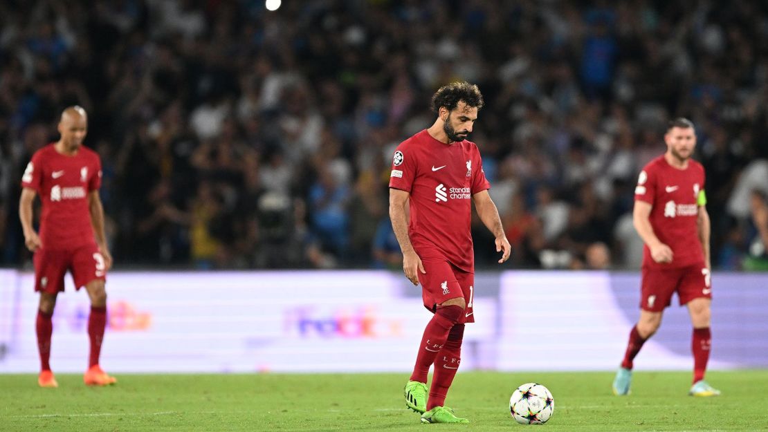 El desconcierto de Mo Salah tras la derrota. Crédito: Francesco Pecoraro/Getty Images