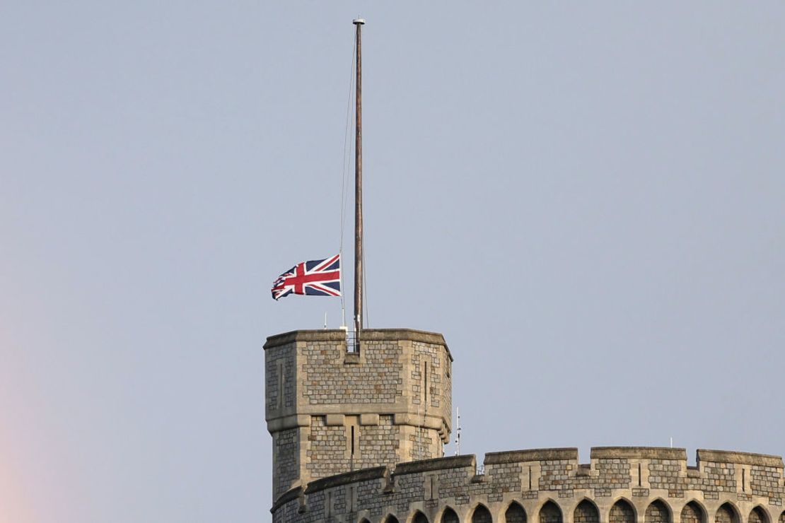 La bandera de la Gran Bretaña a media asta en el Castillo de Windsor. Crédito: Chris Jackson/Getty Images