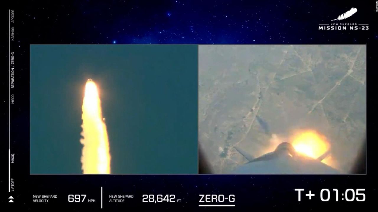 CNNE 1267247 - asi se incendia un cohete de blue origin durante el lanzamiento