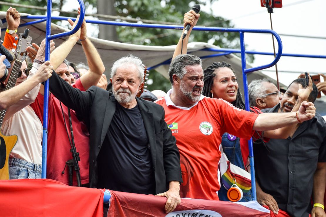 Lula da Silva tras dejaer la prisión, el 9 de noviembre de 2019 en Sao Bernardo do Campo, Brasil.