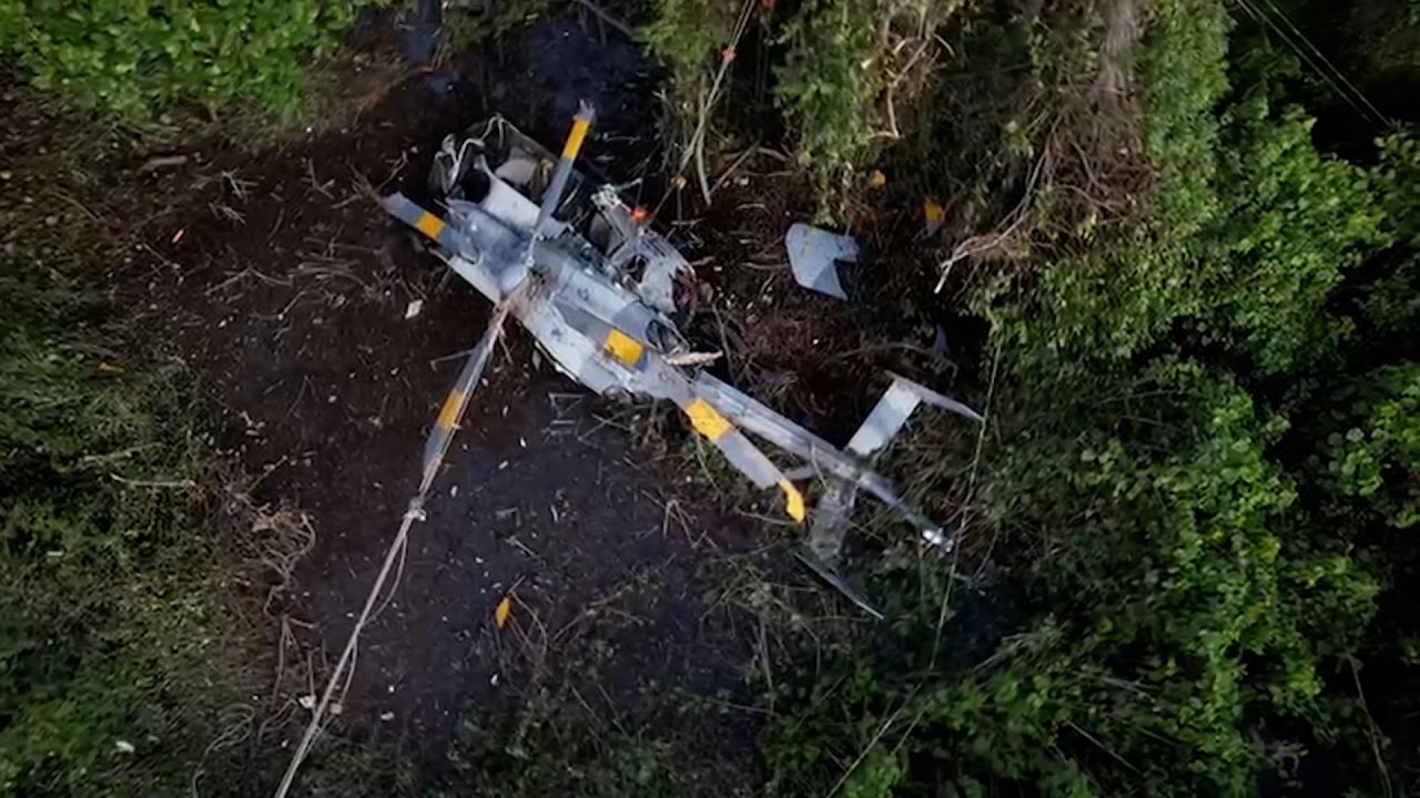 Helicóptero que colapsó en Centla, Tabasco. Crédito: CNNE