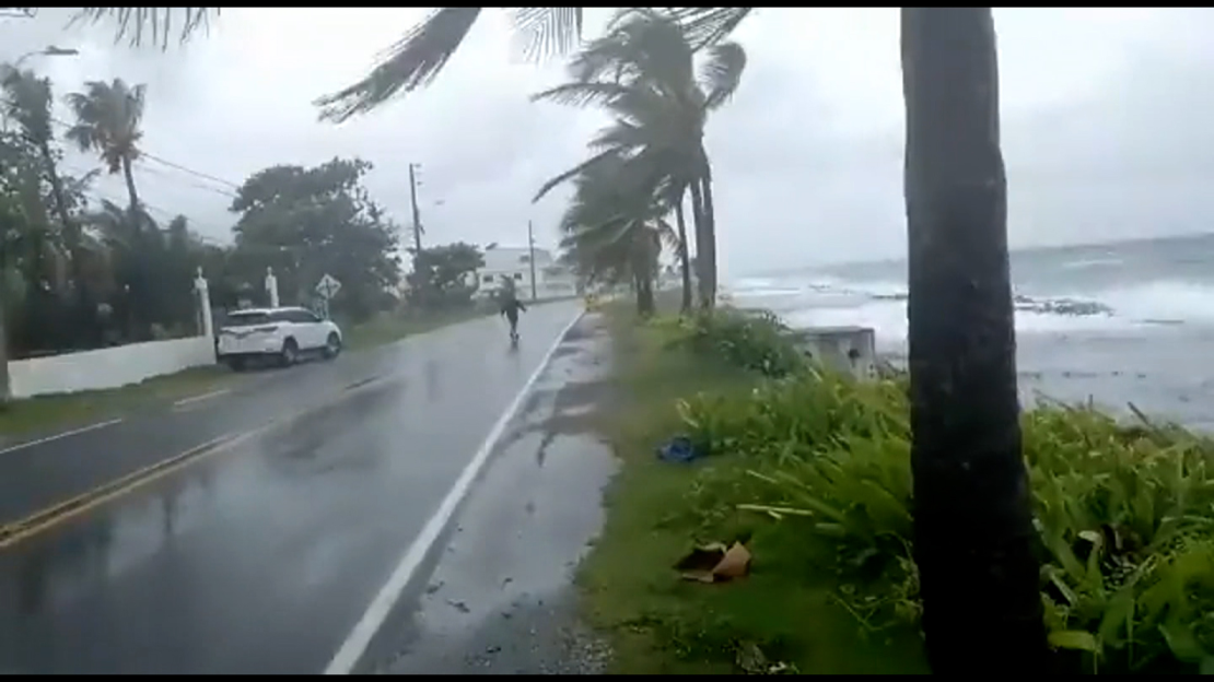 Imagen de la Isla de San Andrés poco antes de la llegada del huracán Julia el 8 de octubre. Foto: @UNGRD