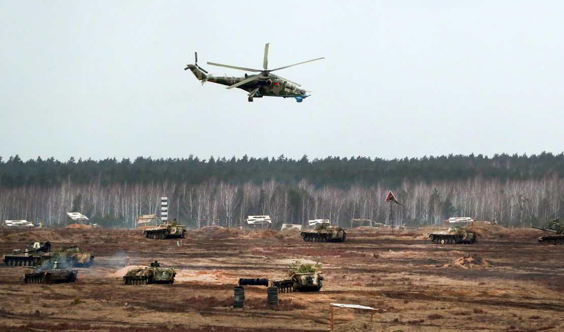 Ejercicios ruso-bielorrusos, denominados Allied Resolve 2022, en Bielorrusia el 19 de febrero.