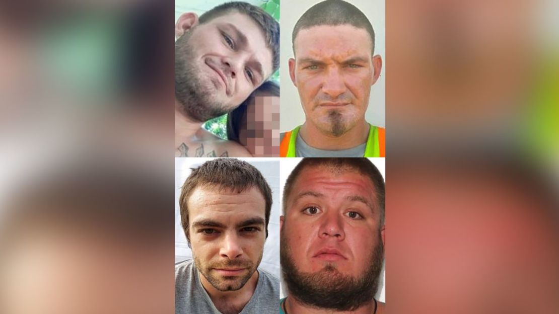 Billy Chastain, Mark Chastain, Mike Sparks y Alex Stevens, todos de Okmulgee, se ven en esta imagen sin fecha proporcionada por la policía de Okmulgee.