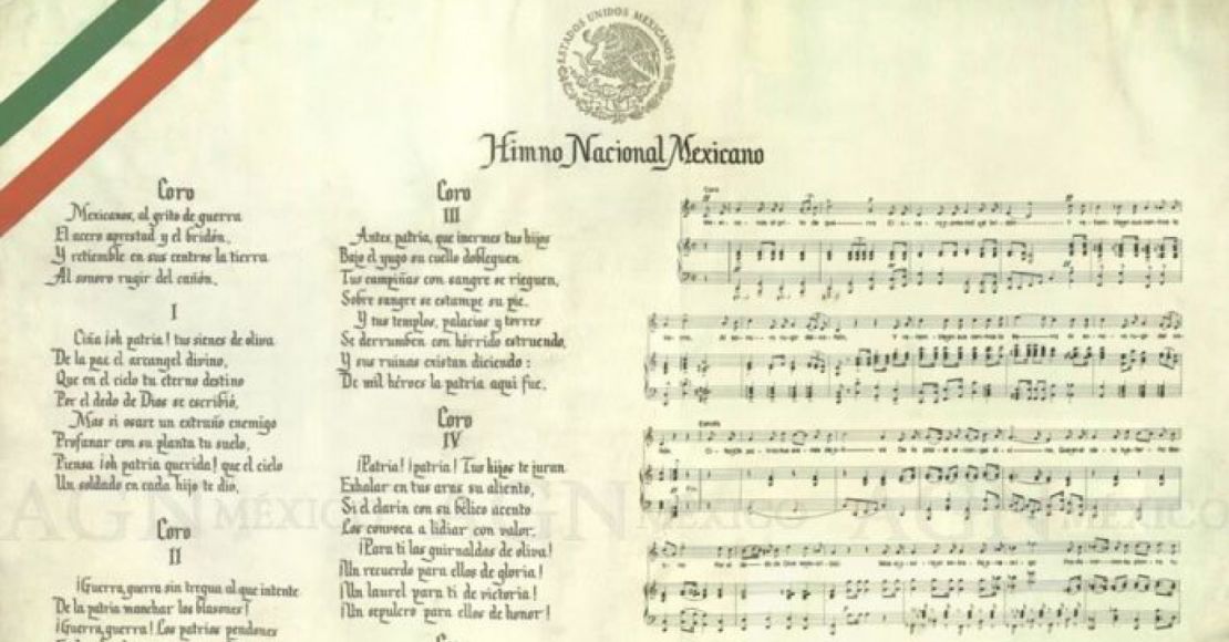 La letra y música del Himno Nacional Mexicano.