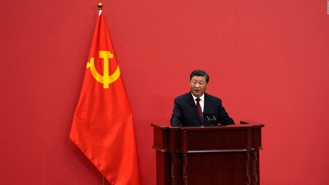 El presidente de China, Xi Jinpíig, durante el 20° Congreso del Partido Comunista