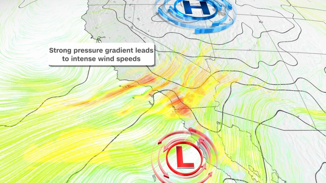 Se prevé que los vientos de Santa Ana se intensifiquen, creando condiciones críticas para los incendios en partes de California.