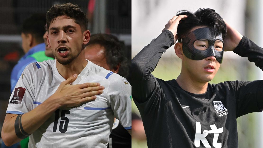 Federico Valverde y Heung-min Son, estrellas de Uruguay y Corea del Sur, respectivamente.