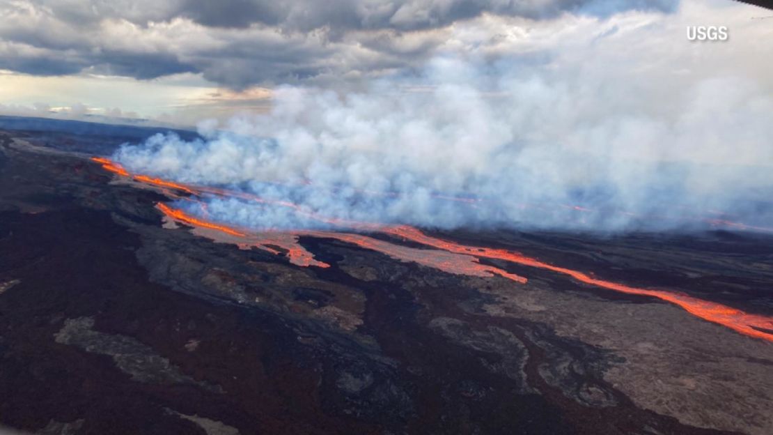 La lava del volcán Mauna Loa, en Hawai.