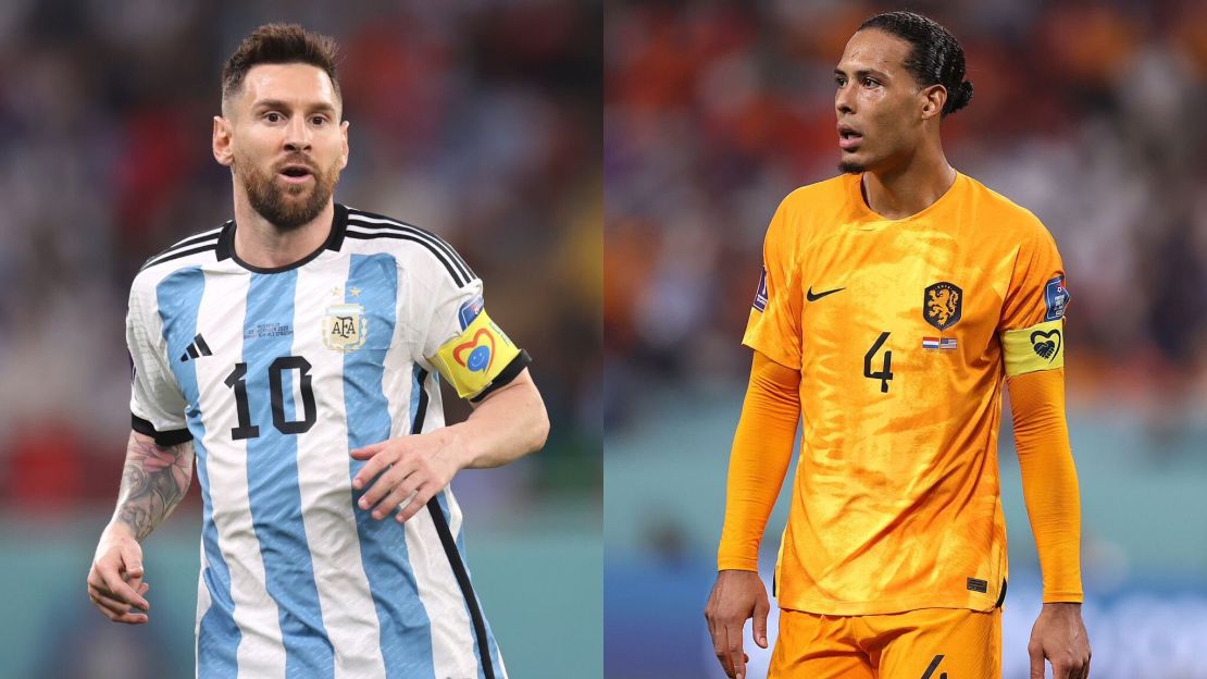 Lionel Messi (Argentina) y Virgil van Dijk (Países Bajos) en el Mundial de Qatar 2022.