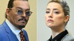 El actor estadounidense Johnny Depp (izquierda) y la actriz estadounidense Amber Heard asisten al juicio en el juzgado de circuito del condado de Fairfax en Fairfax, Virginia, el 24 de mayo de 2022.