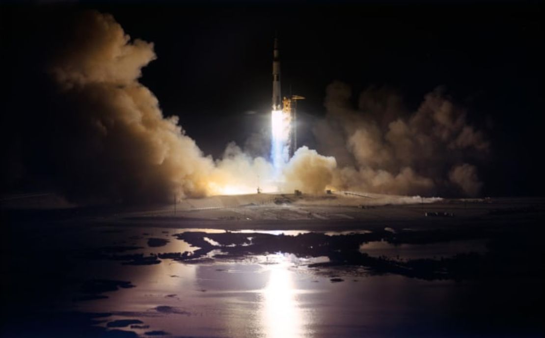 El Apolo 17 despegó en la madrugada del 7 de diciembre de 1972. Crédito: NASA