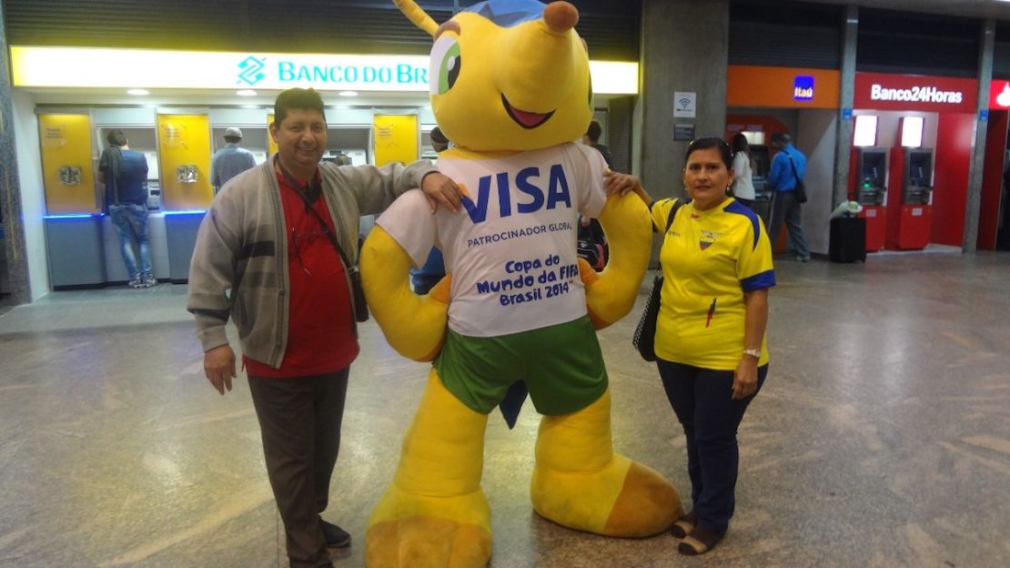 María junto a su esposo. La Copa del Mundo Brasil 2014 fue el último mundial al que pudo viajar con él.