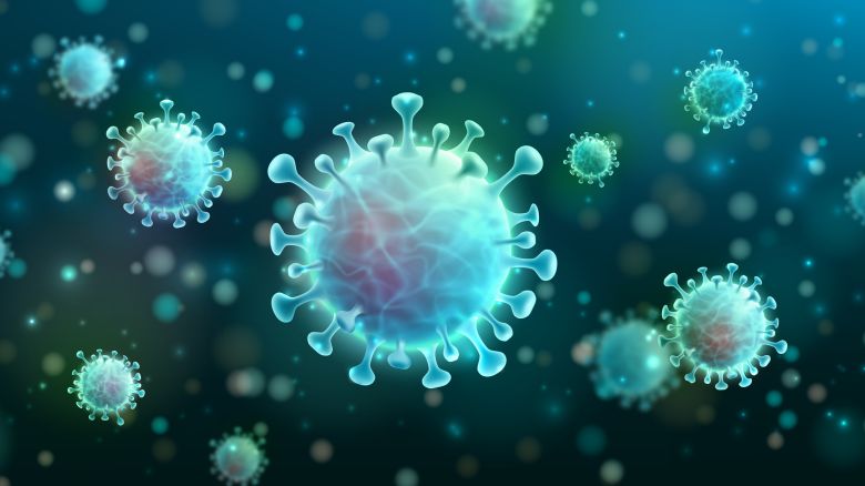 CNNE 1312479 - vector of coronavirus 2019-ncov and virus background with disease cells- covid-19 corona virus outbreaking and pandemic medical health risk concept- vector illustration eps 10