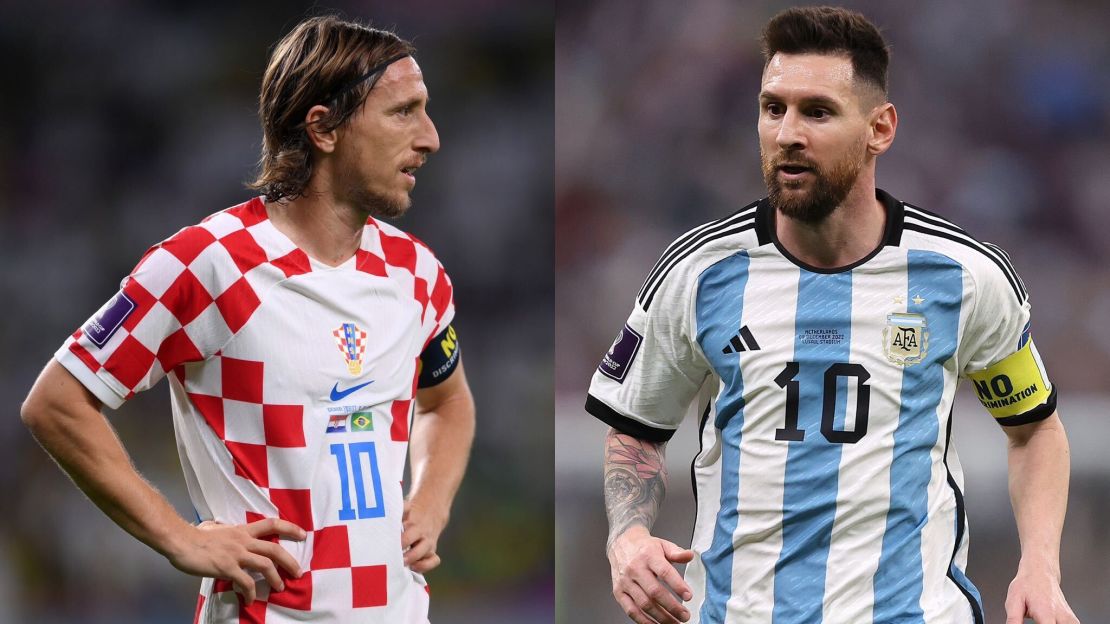 Los capitanes de Croacia y Argentina: Luka Modrić y Lionel Messi.