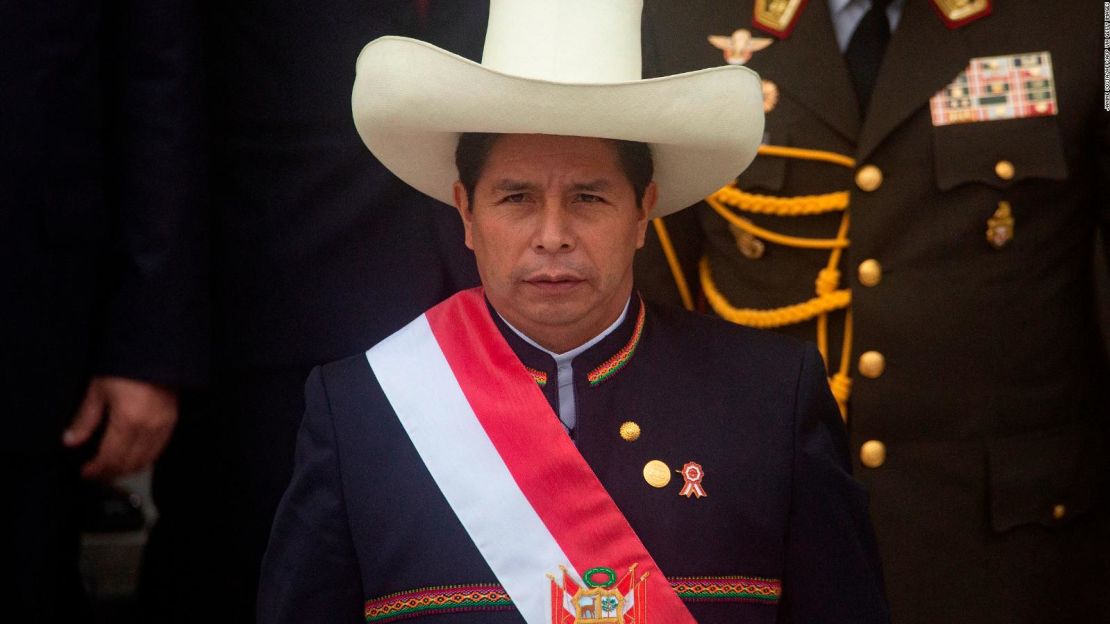 Pedro Castillo tras su toma de posesión en Lima en julio de 2021.