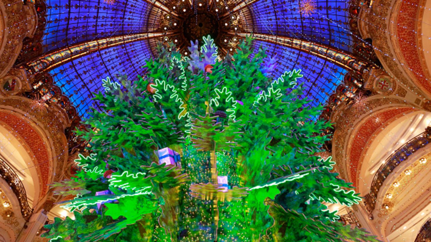 CNNE 1317173 - "planete sapin" - les galeries lafayette christmas decorations inauguration in paris
