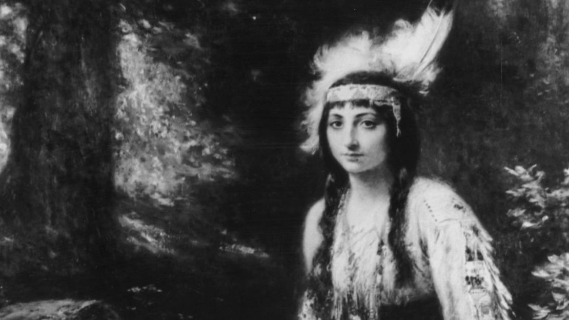 Pocahontas se casó con John Rolfe en 1614. Crédito: Three Lions/Hulton Royals Collection/Getty Images