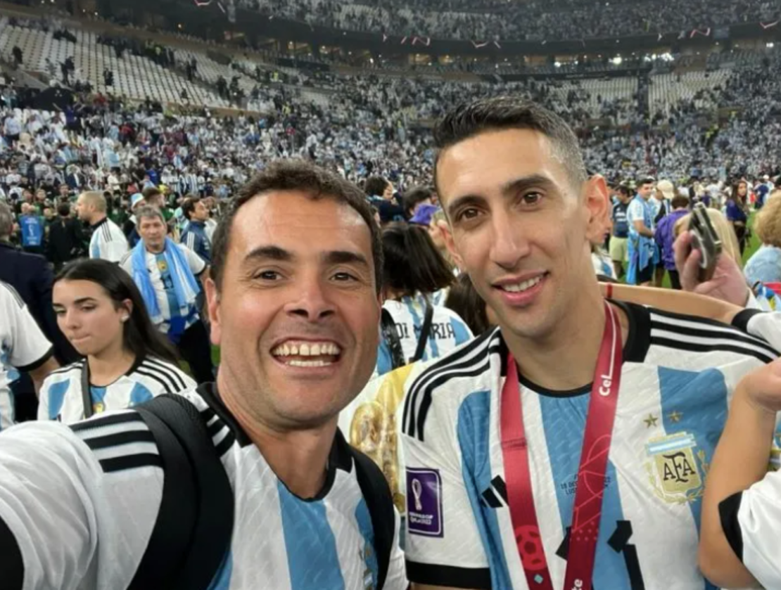 La imagen con una de las figuras de la Selección, Ángel Di María.