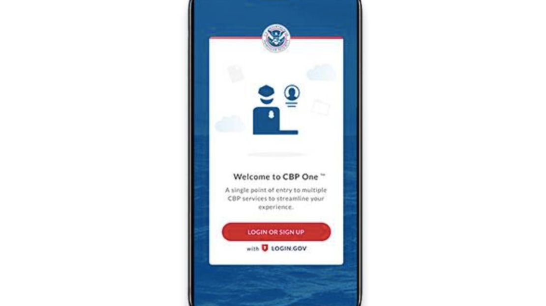 Módulo de inicio de la app CBP One.