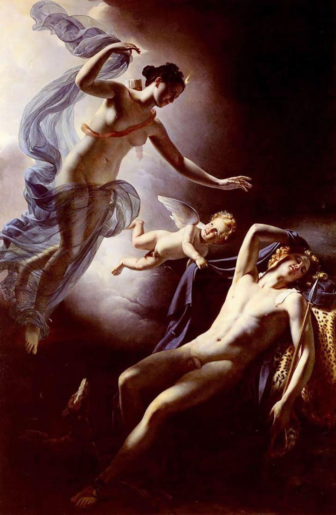 "Diana and Endymion", de Jérôme-Martin Langlois, muestra a la diosa romana Diana enamorándose de Endymion, un símbolo de belleza atemporal.