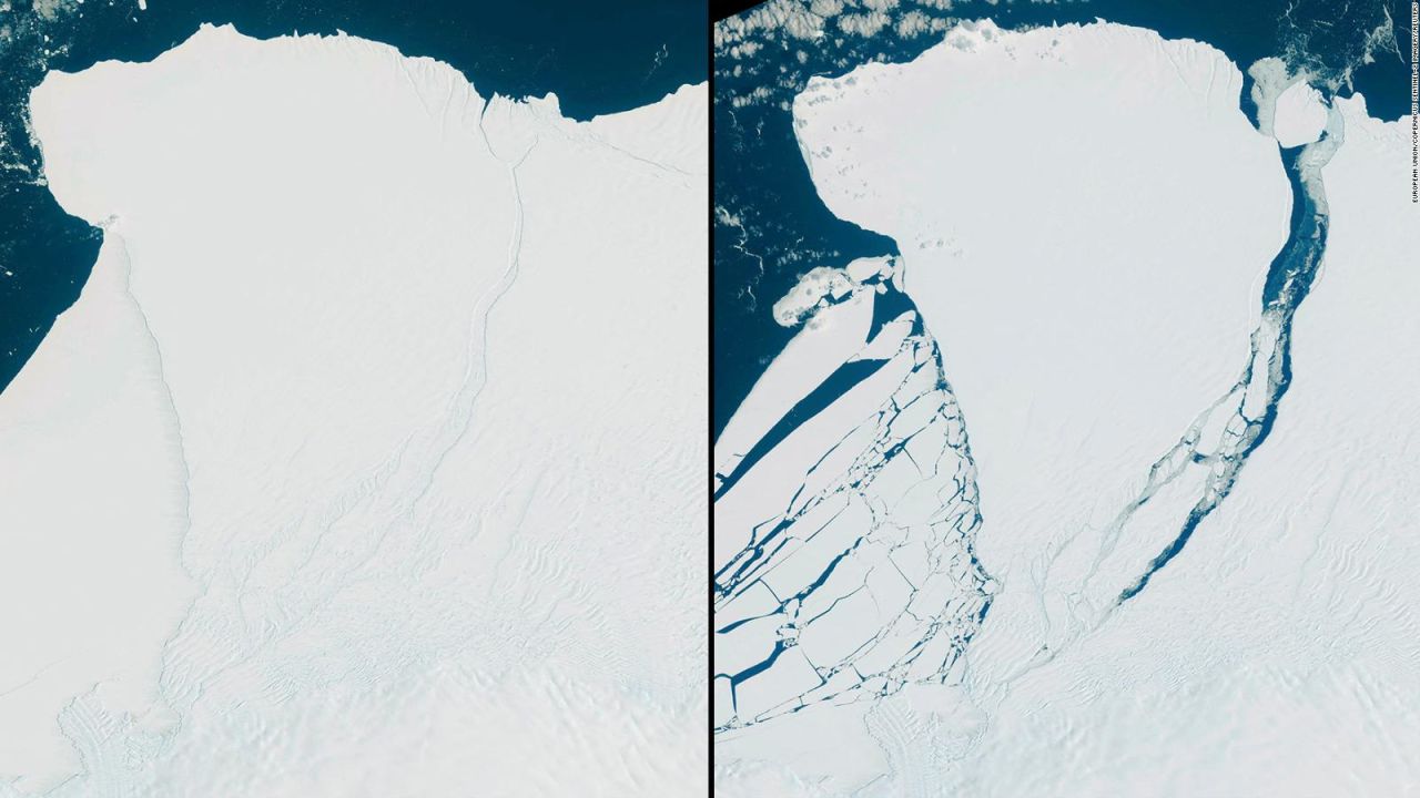 CNNE 1335850 - imagen satelital muestra ruptura de iceberg del tamano de londres