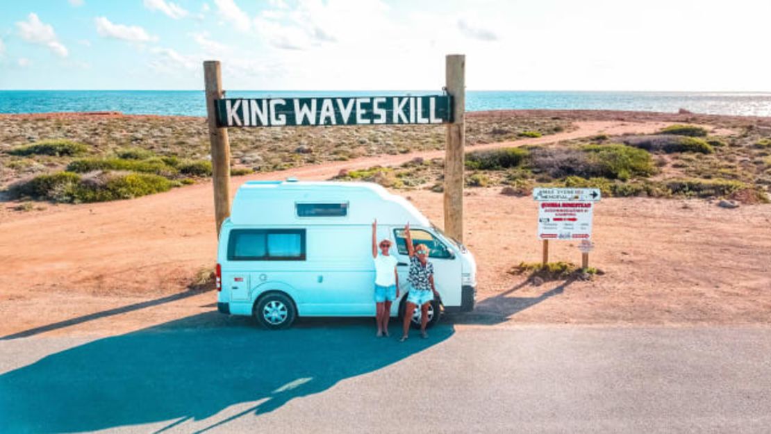 Viajaron por Australia en un camper mientras las fronteras del país estaban cerradas a los viajes internacionales. Crédito: Rachel Davey/Very Hungry Nomads