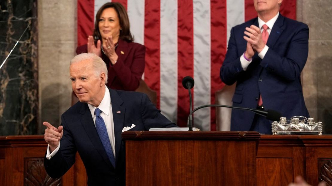 El presidente Joe Biden pronuncia el discurso sobre el estado de la Unión ante una sesión conjunta del Congreso en el Capitolio de EE.UU., el 7 de febrero de 2023, en Washington.