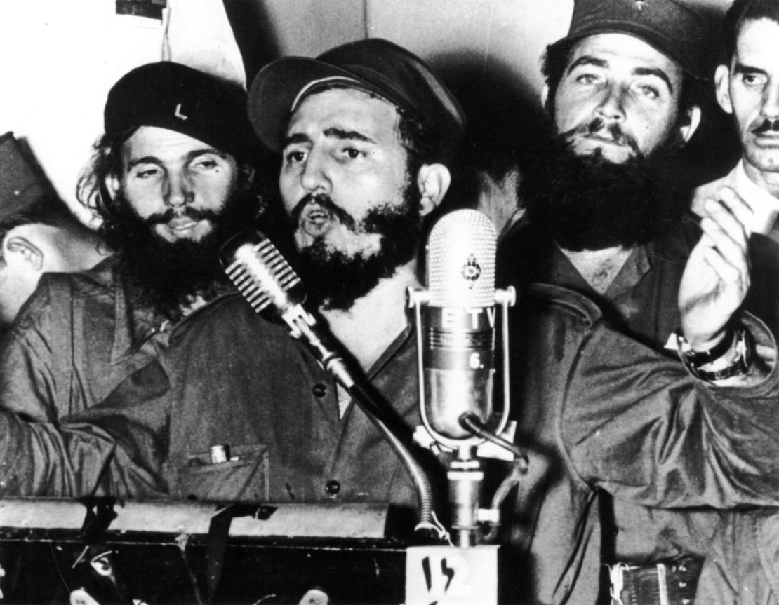 El revolucionario cubano Fidel Castro durante un discurso en Cuba.