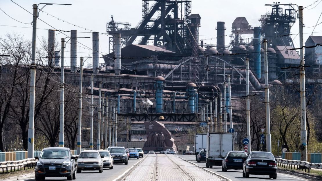 La extensa planta siderúrgica de Azovstal en Mariúpol, captada en una fotografía tomada en 2020. Crédito: Stanislav Ivanov/Global Images Ucrania vía Getty Images