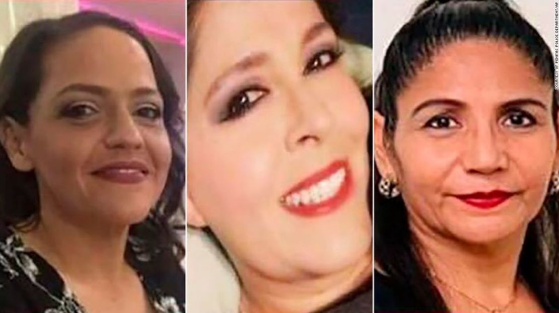 En estas fotos sin fecha proporcionadas por el Departamento de Policía de Peñitas, de izquierda a derecha están las hermanas Martiza Trinidad Pérez Ríos, de 47 años; Marina Pérez Ríos, 48; y su amiga, Dora Alicia Cervantes Sáenz, de 53 años.