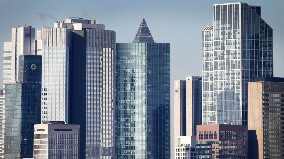 El distrito financiero y empresarial central de Francfort del Meno, Alemania. Crédito:Daniel Roland/AFP/Getty Images