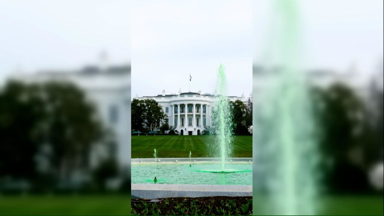 CNNE 1362335 - fuente de la casa blanca se pinta de verde por san patricio