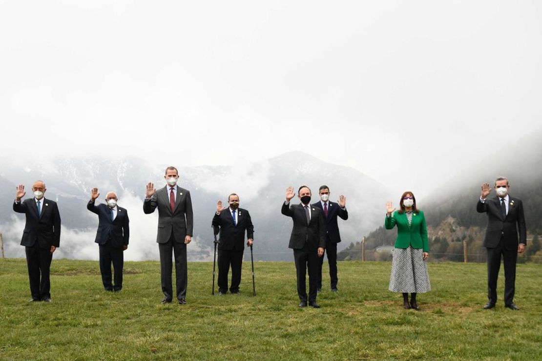 Una imagen de los líderes que asistieron a la última edición de la Cumbre Iberoamericana, realizada en forma virtual en Andorra el 21 de abril de 2021, durante la pandemia de covid-19.